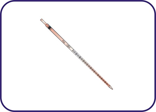 PIPETTE GRADUATED (MOHR TYPE) - Borosilicate Glass, 1-25 ml, Amber/Blue Markings, ±0.01 ml Accuracy, Autoclavable
