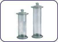 SPECIMEN JAR ROUND WITH KNOBBED STOPPERS WITH FLANGE