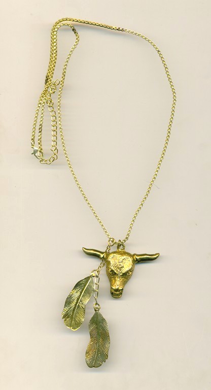 metal Necklace with animan head
