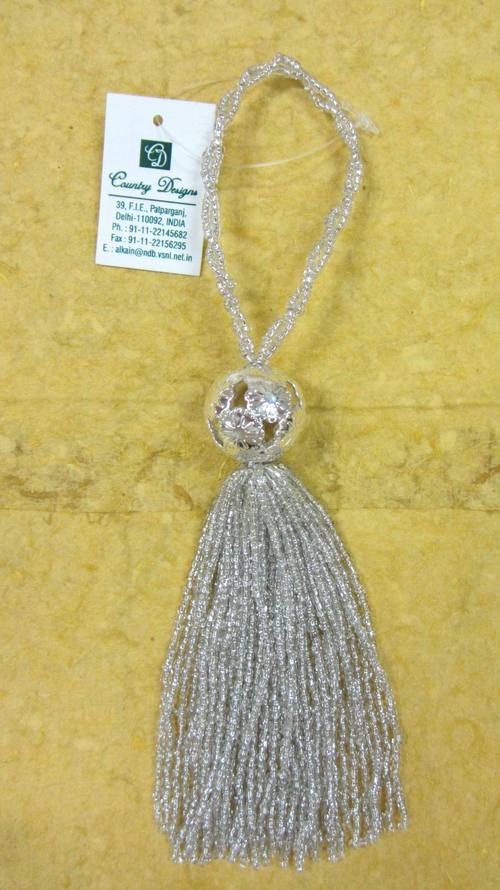 glass beads metal combo  tassel