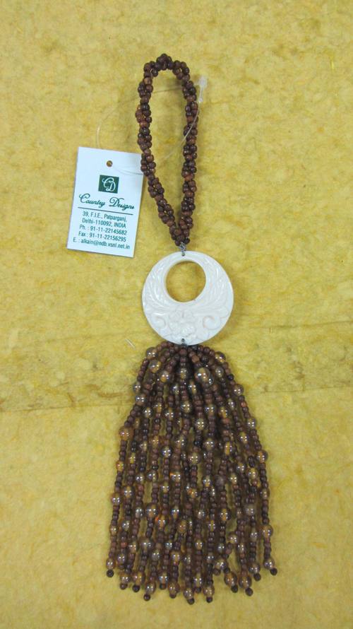 glass wooden beads mop combo tassel