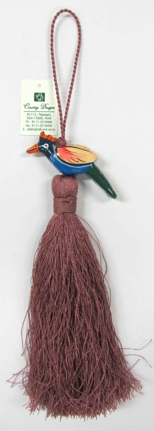 wood yarn combo tassel