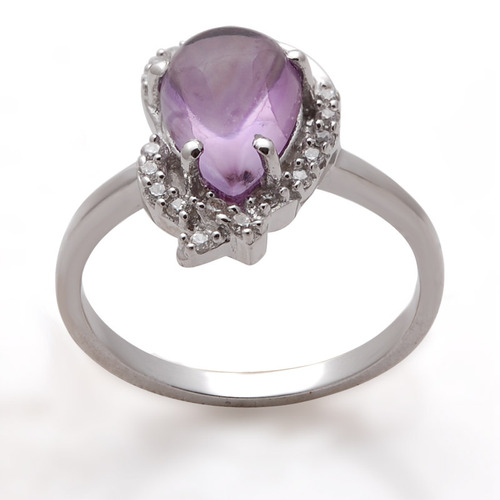  Amethyst Jewelry Rings, White Gold Plating Silver Gemstone Ring Gender: Women