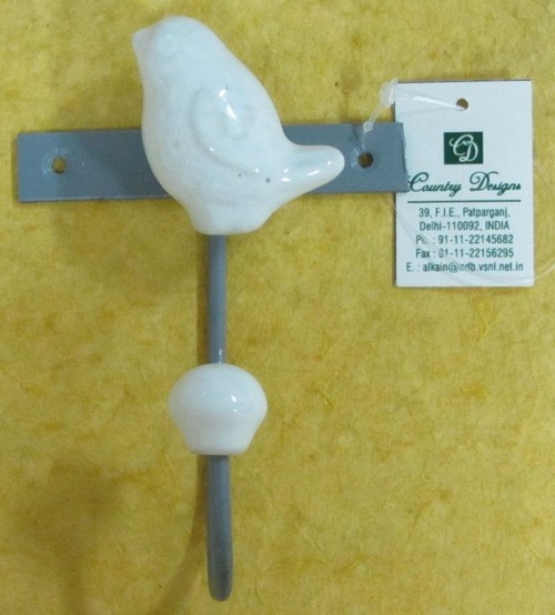 metal with ceramic combo wall hook