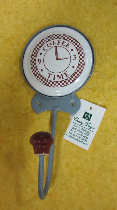 metal with ceramic wall hook