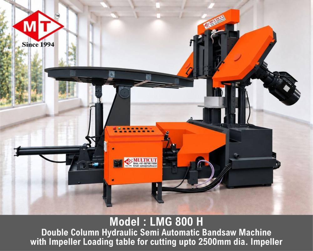 Band Saw Machine H-800 - Cutting Capacity Round Dia. 800 mm, Rectangle 800x800 mm | Automatic, Electric Drive, PLC Control, 1 Year Warranty