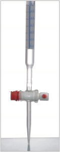 Burette with Straight Bore PTFE Key stopcock Schell Bach Stripe