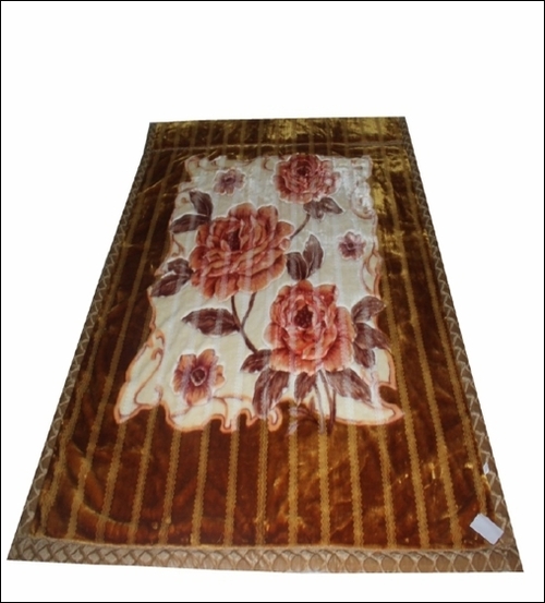 Toddler Fleece Blanket - Fleece, 140x180cm to 240x240cm, Brown | Soft, Cozy, Warm, Durable, Floral Pattern