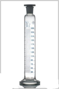 Measuring Cylinders, Round Base with Interchangeable Polythelene stopper, Class A