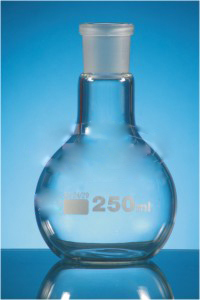 Flasks Flat Bottom, Single Neck DIN 12348 Medium - Borosilicate Glass, 0.25 L, High Temperature Resistance
