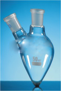 Flasks, Pear Shape, Two neck By SINGHLA SCIENTIFIC INDUSTRIES