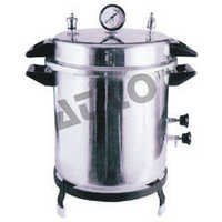 Autoclave - Stainless Steel, 12 X 12 Inches, 15 Ibs Pressure | Electric Operation, High Class Quality Gasket, Pressure Gauge, Iron Stand