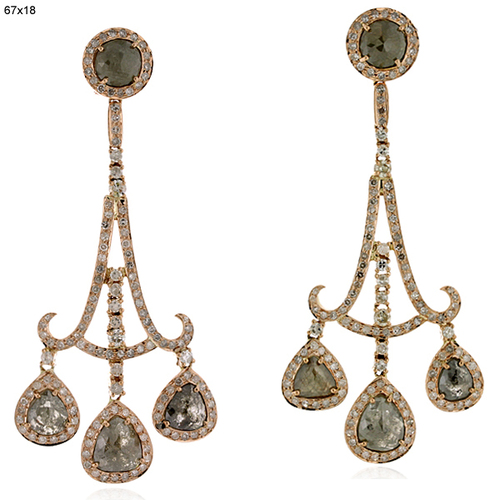 Ice Diamond 18k Gold Designer Earrings 