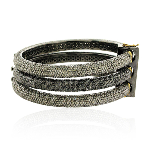 Pave Diamond Triple Bangle