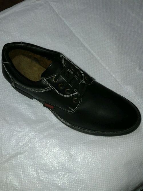 Oxford Leather Lace-Up Shoes - Various Sizes, Black, Rubber Sole | Durable, Comfortable, Slip Resistant, Lightweight, Breathable