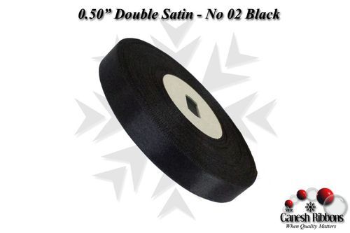 Double Satin Ribbons - Black