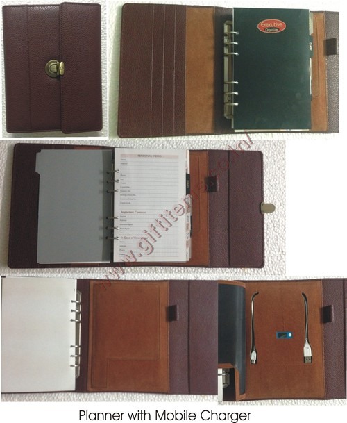 Planner with mobile charger