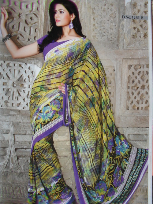 Printed Silk Sarees - Lightweight Silk, Multicolored, Variable Sizes | Alluring Designs, Subtle Patterns, Fine Finish
