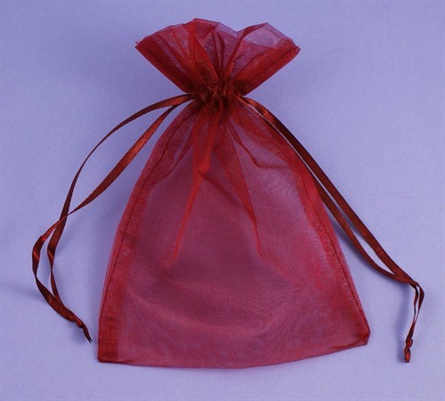 Jewelry Pouch - Organza, Variable Dimensions, Red | Drawstring Closure, Elegant Design, Shrink Resistant, Washable, Durable