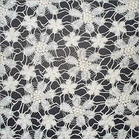 Hand Embroidery Border - Cotton, 1-5 Meters Length, 10-15 Cm Width, Off-white, Floral Design | Durable, Elegant Design, Neat Stitching, Wrinkle Resistant, High Strength