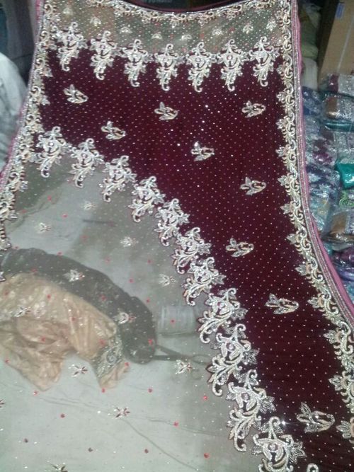 Velet Saree with net patch work
