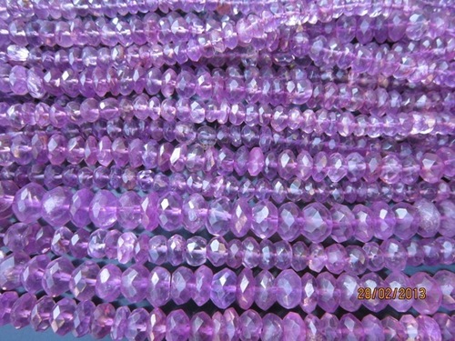 Purple Amethyst Faceted roundell beads