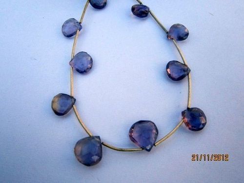 Amethyst Apatite Faceted Briolettes Gemstone Beads