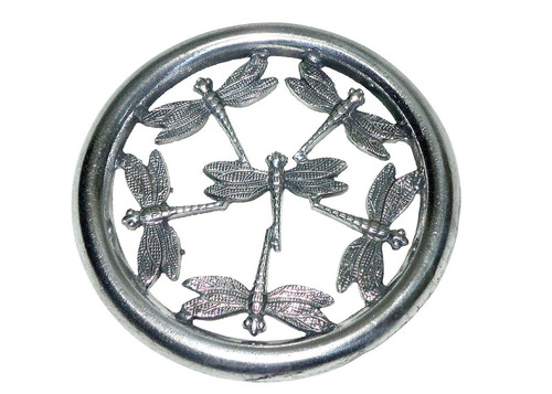 Dragon Fly Trivet - Metal 5 Inches Diameter Silver | Heat Resistant Matte Finish Durable Easy to Clean
