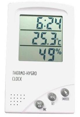 Stainless Steel Hygro Thermometer With Clock