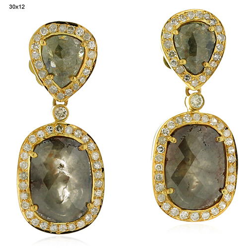 Ice Diamond Gold Earrings 