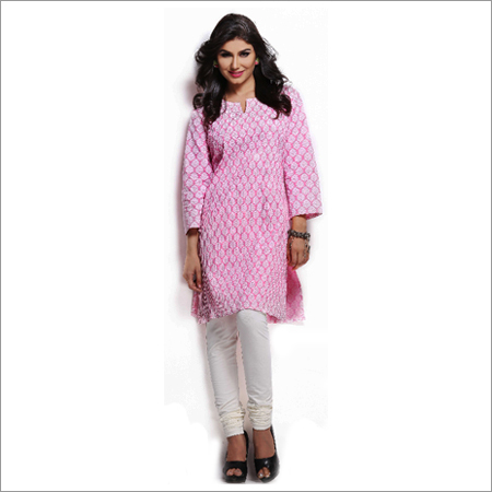 Pink Round Neck Kurta