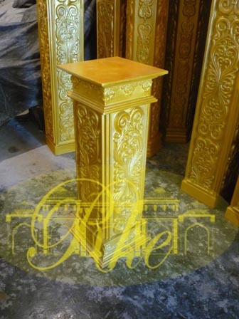 Golden Painted Indian Wedding Decorative Mandap Pillar