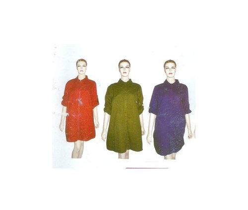 Kurta - Cotton, Multiple Sizes, Red | Comfortable, Stylish, Durable, Versatile, Straight Style, Half Sleeve, Collared Neck, Knee Length