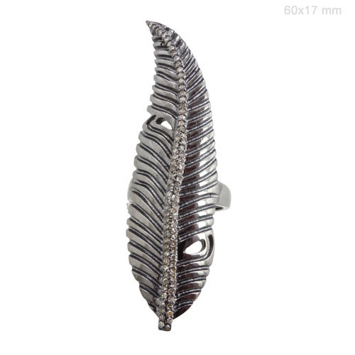 Silver Diamond Studded Ring