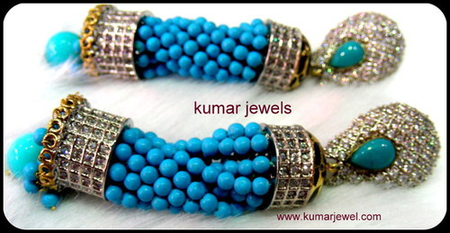 BLUE TASSEL EARRING