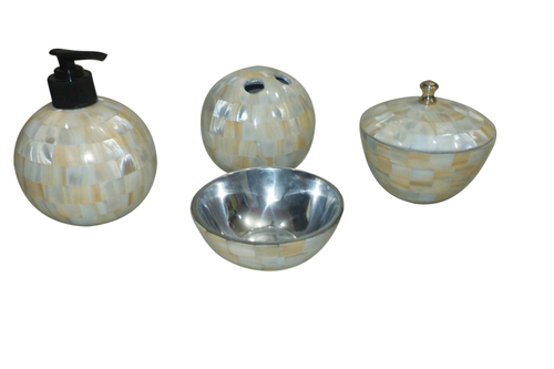 Pearl Beaded Rund Shape Bathroom Set
