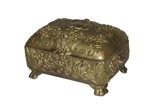 Vintage Metal Jewelry Box