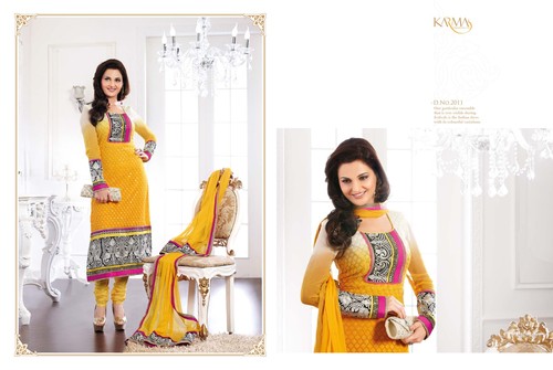 Yellow Georgette Designer Salwar Kameez