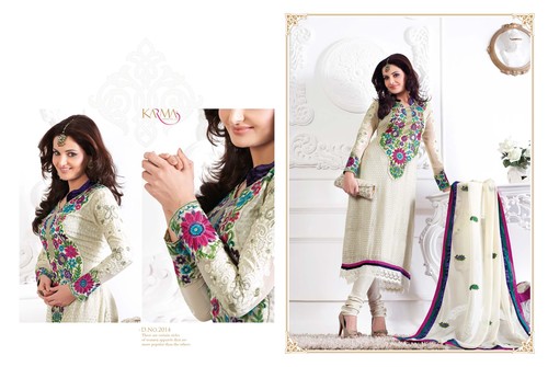 Prodigious Cream Churidar Suit