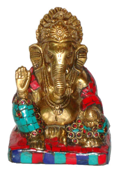 Ganesh Sitting with Stone Work