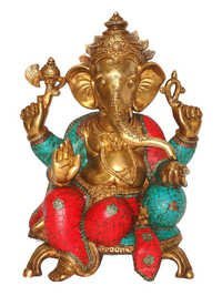 Ganesh Sitting 2 Legs Base & Stone Work