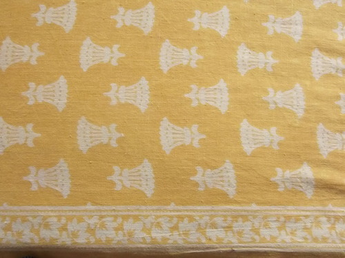 Jaipuri Traditional Buti Print - Cotton, Variable Dimensions, Mustard Yellow | Handcrafted, Unique Design, Durable Fabric