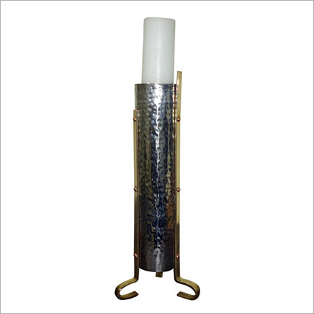 Artistic Brass, Copper, & Steel Pillar Holder
