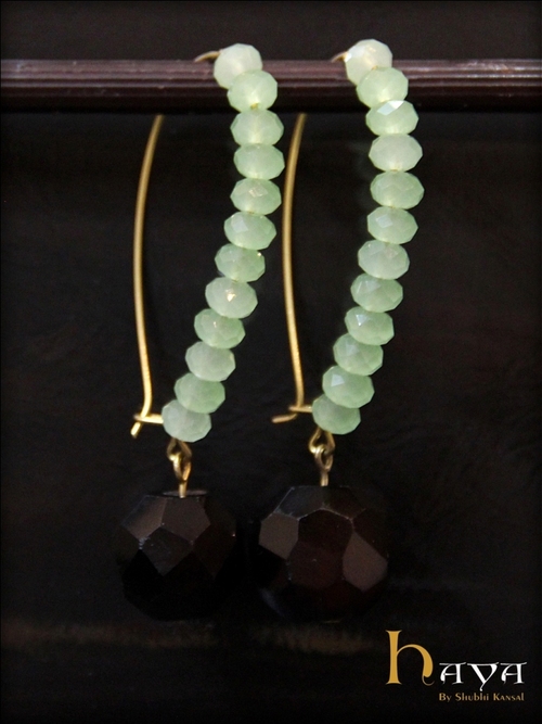 Mint Green Earrings - Glass, 2 Inch, Metal Hook | Elegant Style, Unique Design, Durable, Eye-Catching, Trendy