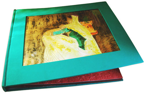 Photo Album with real painting on canvas
