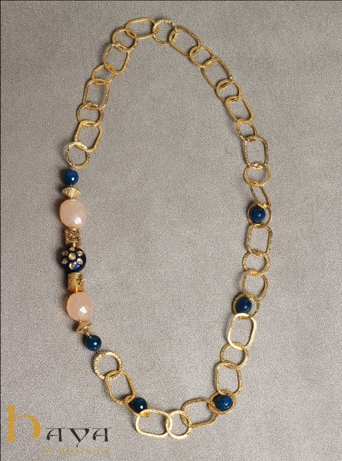 Blue kundan Chain Neckpiece