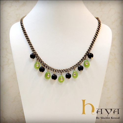 Kundan Drop & Black Neckpiece