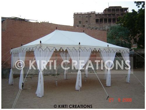 Raj Tent - Canvas And Wood, 4m x 6m To 12m x 18m, White | Durable Structure, Elegant Design, Spacious Interior, Weather Resistant, Easy Setup