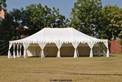 Raj Tent - Canvas Steel Frame, Sizes 4x6m to 12x18m, White, Weather Resistant, Spacious Interior