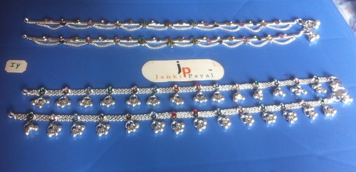 White Metal Anklets